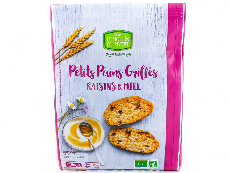 Petits Pains Grillés Raisins Miel Bio 225g En ligne